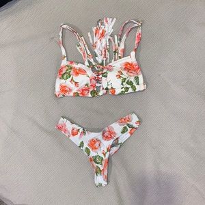 Montce Floral thong bathing suit